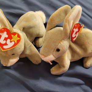 TY Beanie Baby 2 NIBBLY the Brown Rabbit original bunny 1998 new with tags